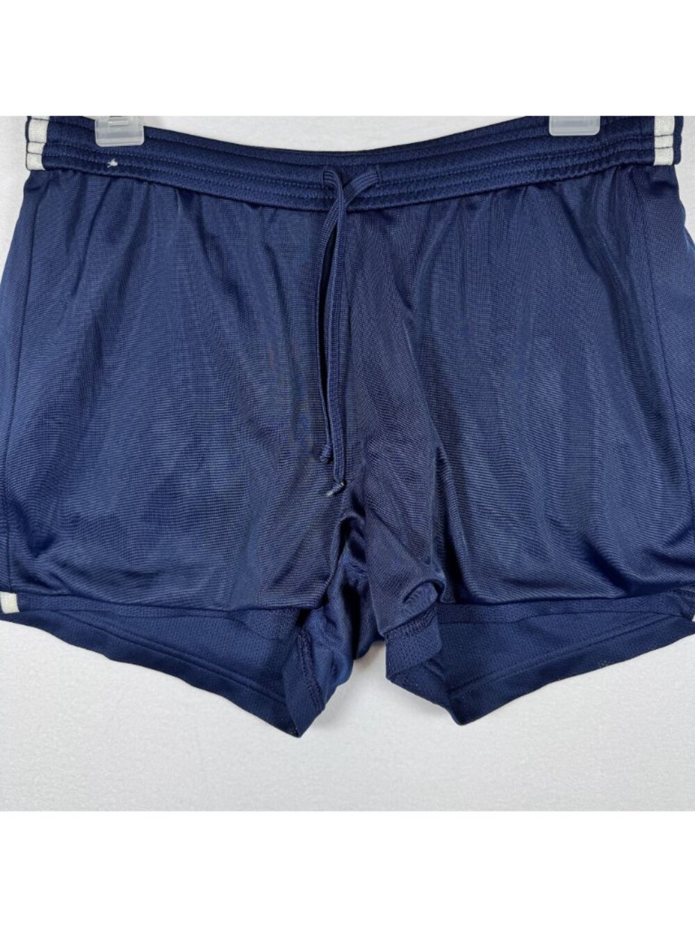 Adidas Navy Blue Athletic Shorts With White Stripes Drawstring Waist Size M - Picture 7 of 9